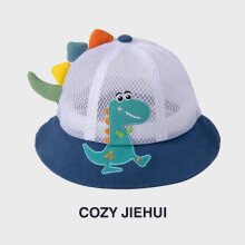 (Blue)Baby Summer Fisherman Cap With Large Brim And Ventilated Mesh Sunshade Toddler