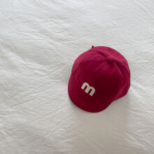 (Red)Baby Embroidered Cotton Cap With Short Brim And Sunshade For Toddlers Infants