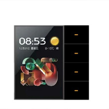 Tuya Zigbee 3,5 Inch Slimme Wandschakelaar met Touchscreen, 4 Groepen, 8-Weg Scène, Radarsensor, Dimschakelaar, Home A