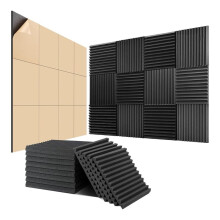 24Er-Pack Akustikschaumstoff, 1 Zoll X 12 Zoll X 12 Zoll, Selbstklebende Schalldichte Wandpaneele, Für WäNde, Zuhause, Studio