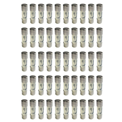 50 Pcs 1000 VDC Fuse Solar PV Explosion-Proof Fuse Silver - 20A