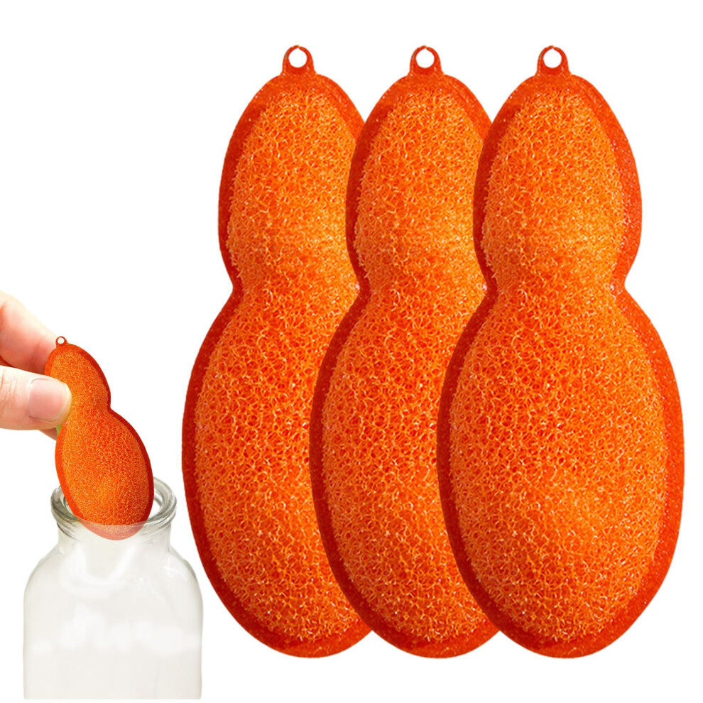 Baby Bottle Cleaning Sponge Set, Reusable Bean Shaped Sponges for Deep Scratch Bottle Cleaning