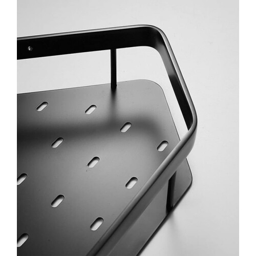 Black Brass Corner Shower Shelf Bathroom Wall Caddy, RustResistant Wall Mounted Organizer 2