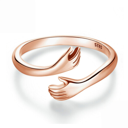 Sterling Silver S925 Warm Hug Open Justerbar Ring
