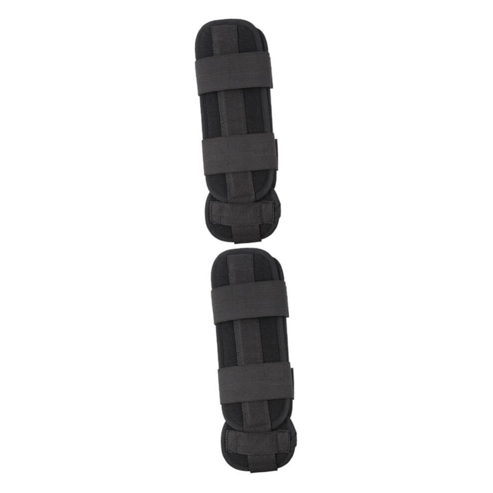 Black 2Pcs Adjustable Ankle Brace With Aluminum Splint, Lightweight Support For Sprains And Sports