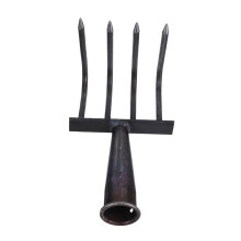 Heavy Duty Metal Lawn Rake with Durable Steel Head, Ergonomic Grip for Landscaping and Soil Cleanup