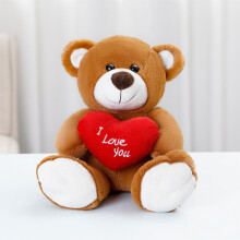 Ich liebe dich! 25 cm großer Teddybär mit rotem Herz, weiches Plüschtier, Valentinstagsgeschenk für sie / Freundin, Partnerin, Mama, Kin