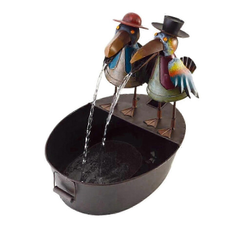Gartenbrunnen-Kunstdekor, Tierfigur aus Eisen mit Harz