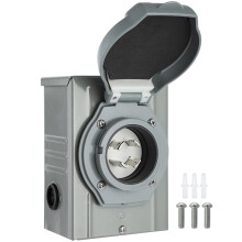 Generator Power Inlet Box 30 Amp L1430P Weatherproof Outdoor 125/250V Quick Connection for Home Backup