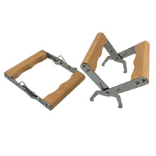2PCS Stainless Steel Beehive Frame Gripper Set, Ergonomic Wooden Handle Beekeeping Frame Tool, Durable and CorrosionResistant