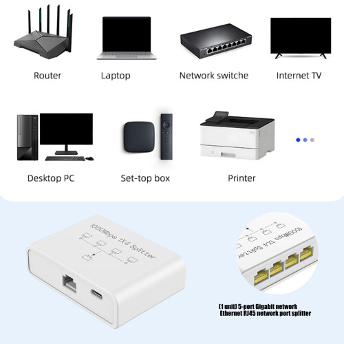 5 Port Net Divider Gigabit Networks Switches For Computer Router 1
