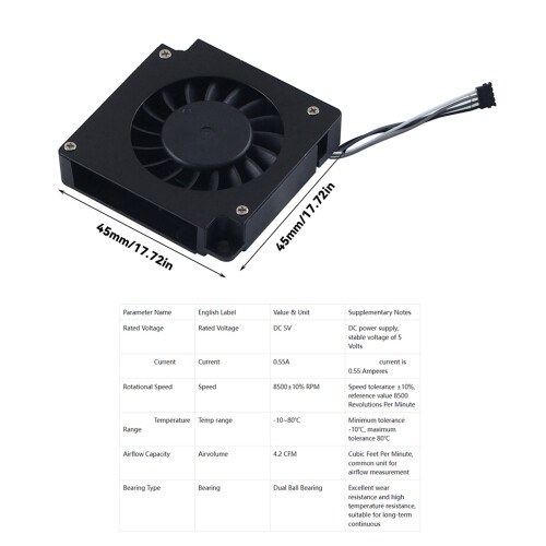 Hotend Koelventilator 3D Printer Deel 4510 Koelventilator 2