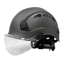 Safety Helmet with Goggles, Impact‑Resistant Hard Hat for Construction Work, Vented Adjustable Fit