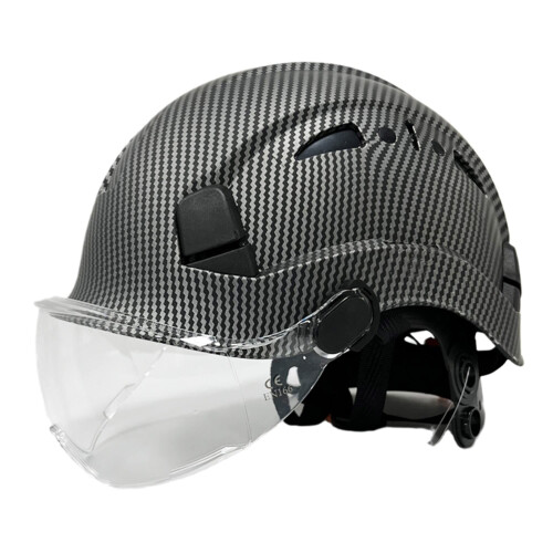 Safety Helmet with Goggles, Impact‑Resistant Hard Hat for Construction Work, Vented Adjustable Fit