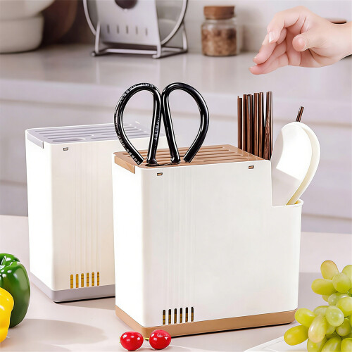 Durable Plastic Cutter Block Organizers For Countertop And-Gray 1