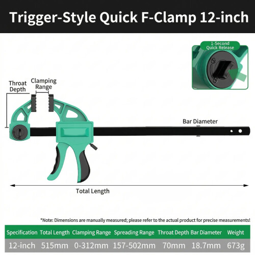 Quick Ratchet Release Clip Tool Woodworking Clamp-12 inches 2