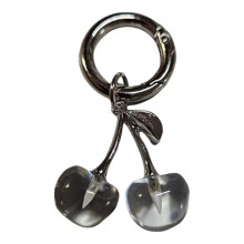 Clear Cherry Keychain Pendant, Transparent Alloy Bag Charm, Cute Fashion Accessory for Trendsetters, 5cm