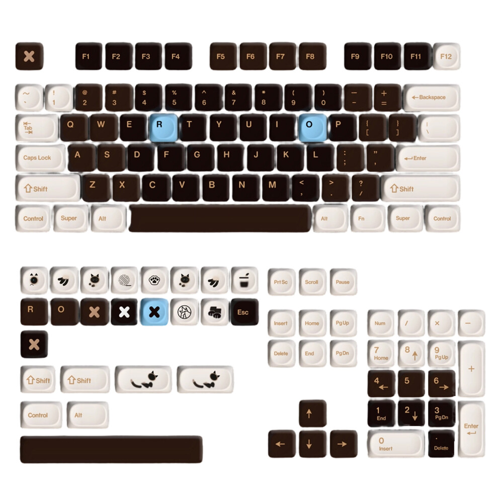 Moa Height Mirror Ceramic Finish Pbt Keycaps With Minimalist 7704001075977