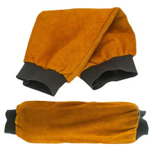 Leather Welding Sleeves for Men, Fire Resistant Cowhide Arm Protectors with Heat and Abrasion Resistance, Secure Elastic Cuff (1 Pair)