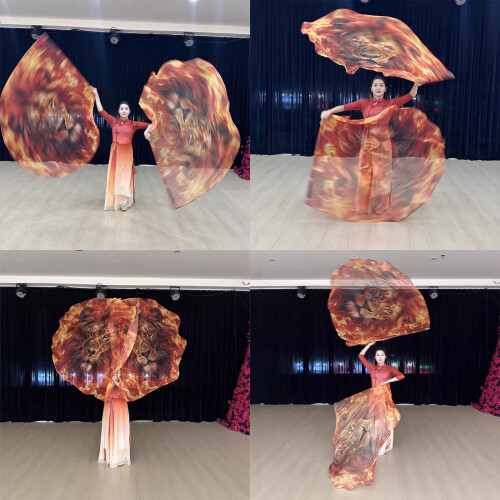 Grands drapeaux de danse de culte avec des tiges flexibles 1