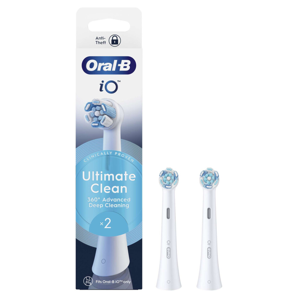 Oral-B iO Ultimate Clean Replacement Toothbrush Heads - White - 2 Pack - Image 6