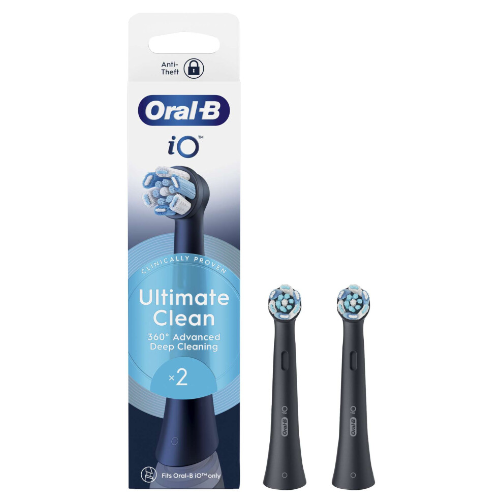 Oral-B iO Ultimate Clean Replacement Brush Heads Black 2 Pack Compatible - Image 12