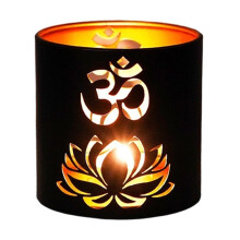 Iron Diya Holders Showcasing Lotuses And Elephant Pattern Tea-C