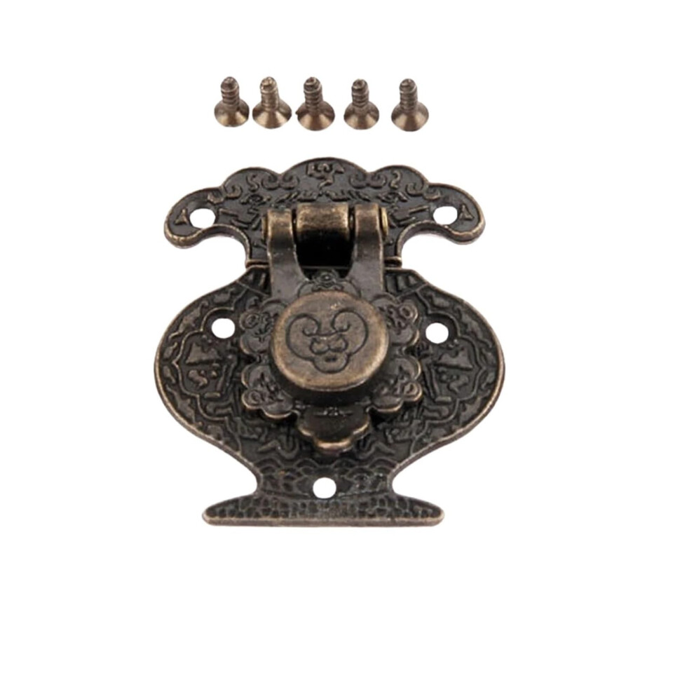 1Pc Antique Bronze Box Latch Vintage Drawer Clasp Zinc Alloy Secure Closure For Jewelry Wood Box 40X50mm 9330225505006