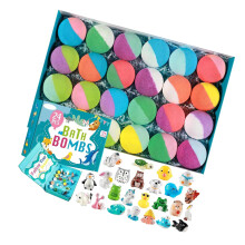 24pcs Colorful Animal Bath Fizzies Set with Toy Figure Doll-1