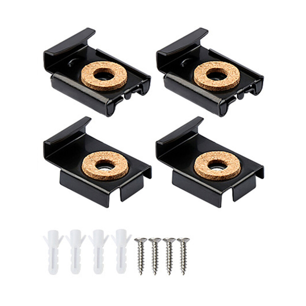 Rustproof Mirror Support Clamps Set Of 4 Easy To-Iron Black 7754004343009