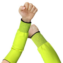 Cut Resistant Sleeves Level 5 Protection HPPE Safety Arm Guards for Work and Gardening Fluorescent Green