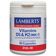 Lamberts Vitamin D3 2000iu and K2 x 90 Capsules
