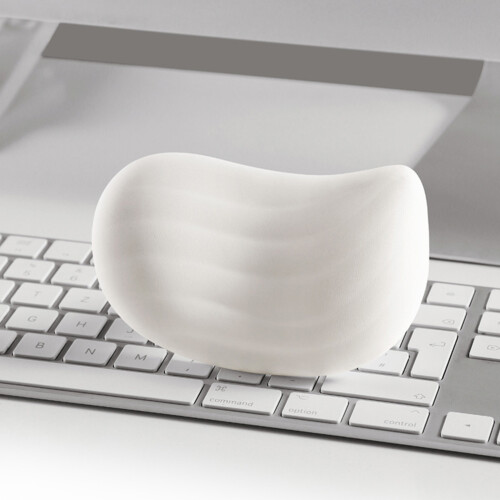 12x7cm Small Waves Silicone Wrist Rest Mouse Mat For Home-White 2