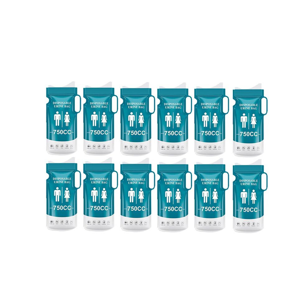 12PCS Disposable Urine Bags Portable Pee Bags for Travel for Women Men, 750ML Emergency Vomit Bags Disposable Urinals