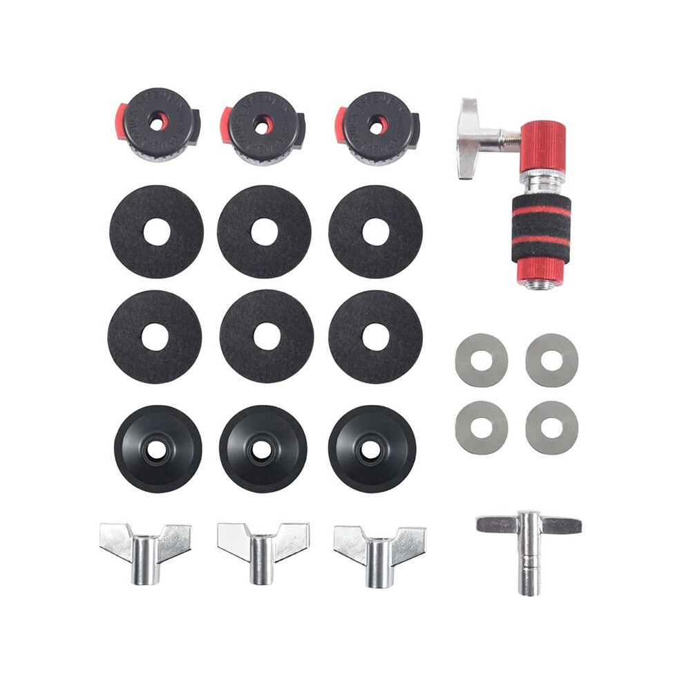21Pcs Cymbal Replacement Accessories, Standard Hi-Hat Clutch, Drum Cymbal Pads Replacement For Drum Set 6033454363340