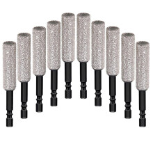 10-Pack 12MM Dry Diamond Core Drill Bit Set for Ceramic,Granite,Tile,Glass,Marble,Brick,Stone with 1/4 Hex Shank