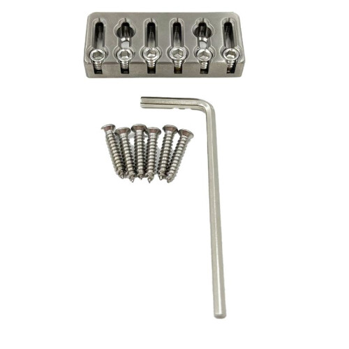 6 String Headless Guitar Bridge String Lock for 6 String Headless Electric Guitar Silver