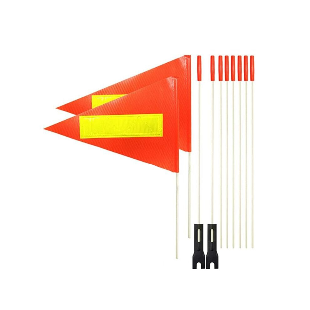 2 Pcs Bike Safety Flag With Pole, 6-Feet Adjustable Pole Polyester Tear-Resistant Waterproof Safety Flags 6033340166598