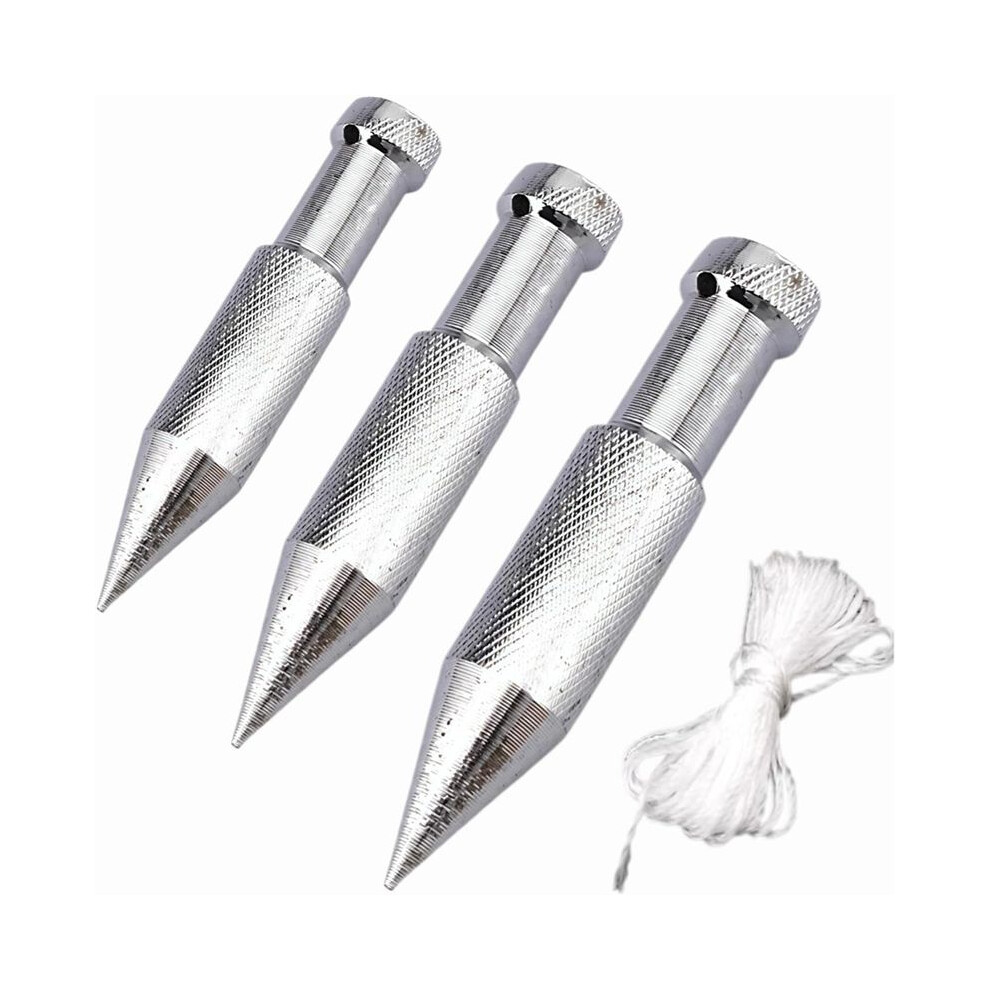 3Pcs Plumb Bob With String, Steel Plumb Bob, High Precision Vertical Building Measuring Tool,Lineman Tools 6033081082577