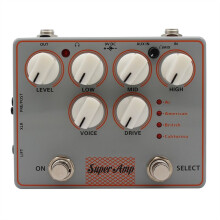 SUPER AMP 4-Box Simulation in One with DI + Headphone + AUX in Effects Electric Bass Guitar Preamp/Direct Box