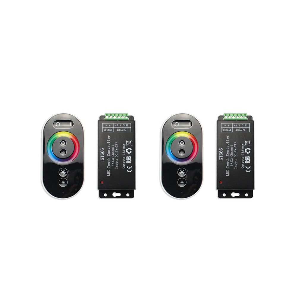 2X Gt666 Dc12-24V 6Ax3channel Rbg Touch Led Controller For 5050 Rgb Strip Lights 6032898190741