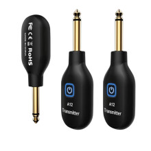2.4GHz Wireless Guitar System Guitar Transmitter Receiver,24-Bit 48KHz 100ft Range for Electric Guitar & Bass (2TX+1RX)