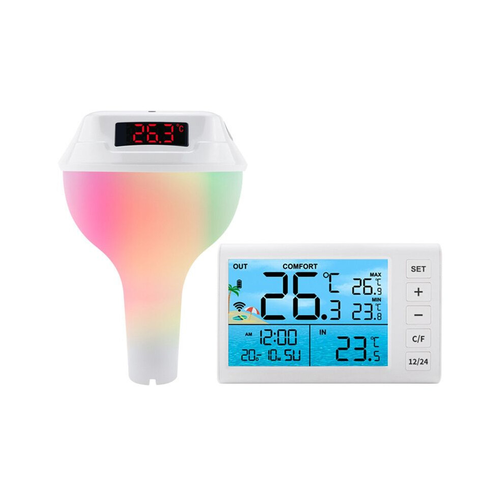 Wireless Floating Pool Thermometer Solar Pool Thermometer Pool Led Digital Water Thermometer With Rgb Atmosphere Light Tauoh
