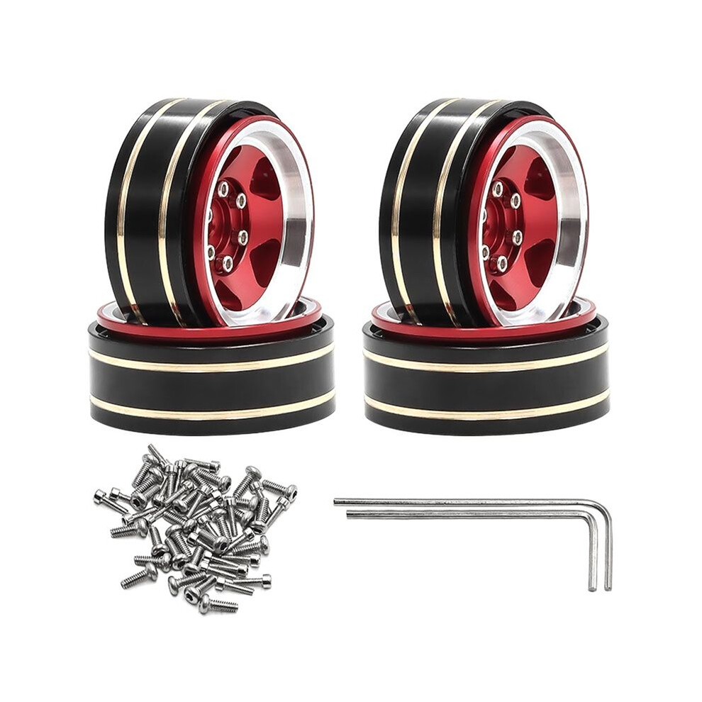 Photos - Parts for Drones & RC models RC Car Upgrade 1.3inch Brass Climbing Car Wheels Kit for 1/18TRX4M SCX24 FMS Ascent-18 RC Car Accessories