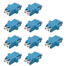 Adaptador de Fibra Óptica LC de 10 Piezas, Acoplador Monomodo Dúplex LC A LC