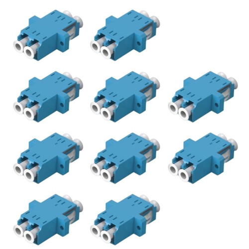 10 Stück LC-Glasfaseradapter, LC auf LC, Duplex-Singlemode-Koppler