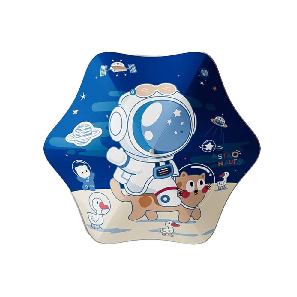Cute Cartoon Umbrella Uv Protect Umbrella Kids Sunny And Rainy Long Umbrel Space Cat Light/Dark Tauoh