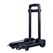 Folding Hand Truck HeavyDuty Foldable Luggage Cart with Secure Lock for Travel Shopping Black