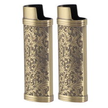 Vintage Bronze Lighter Case for Zippo, Botanical Design Zinc Alloy Cover with Scratch‑Resistant Protection