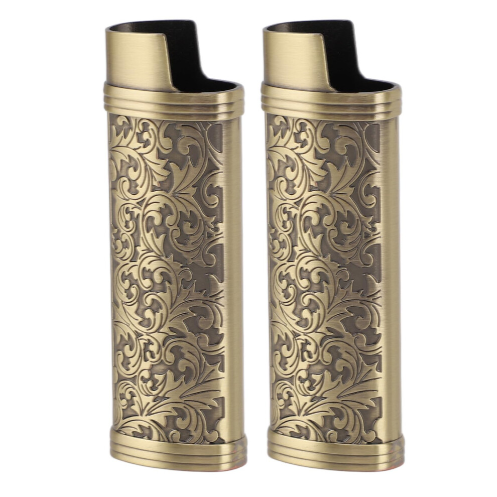 Bronze Vintage Lighter Case For Zippo, Botanical Design Zinc Alloy Cover With ScratchâResistant Protection